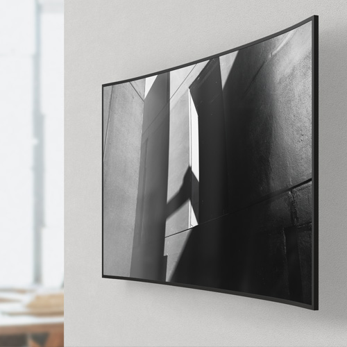 Wall-mounted TV with sleek modern finish