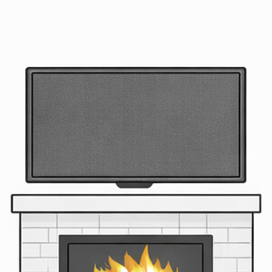 TV mounted above a fireplace showing fireplace mounting as a TV installation option